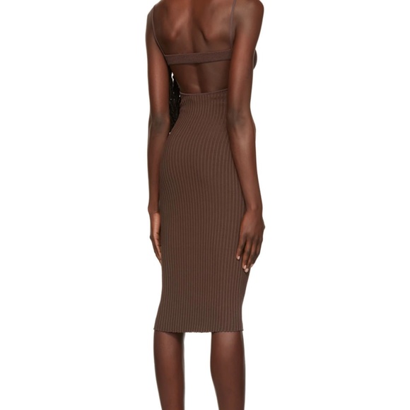 Brown Halter Midi Dress - Picture 3 of 5